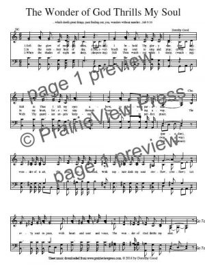 Song: The Wonder Of God Thrills My Soul