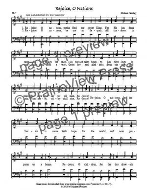 Song: Rejoice Oh Nations