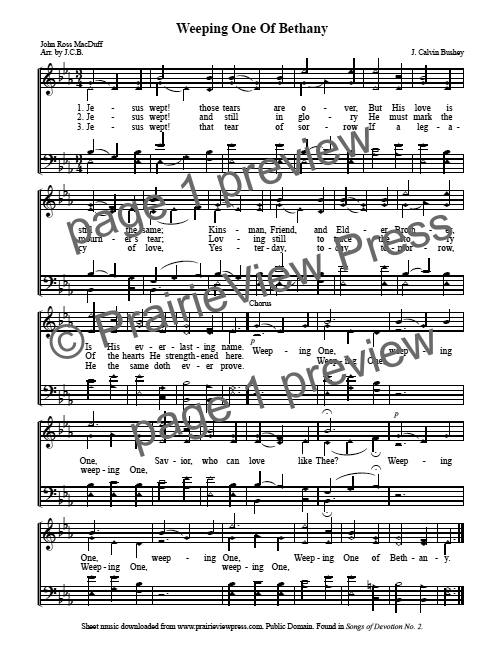 Song: Weeping One Of Bethany