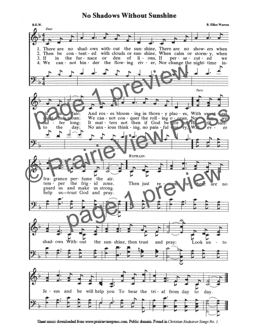 Song: No Shadows Without Sunshine