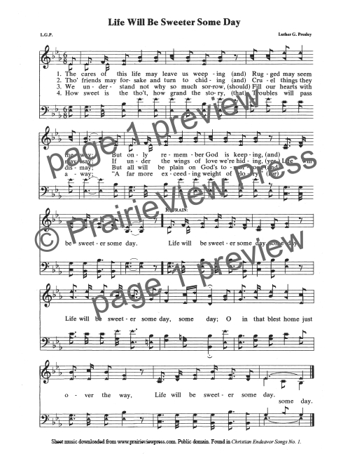 Song: Life Will Be Sweeter Some Day