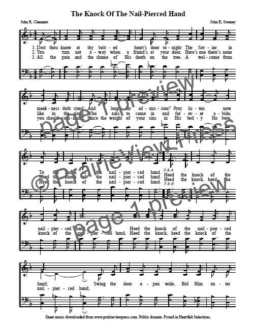 Song: The Knock Of The Nail-Pierced Hand