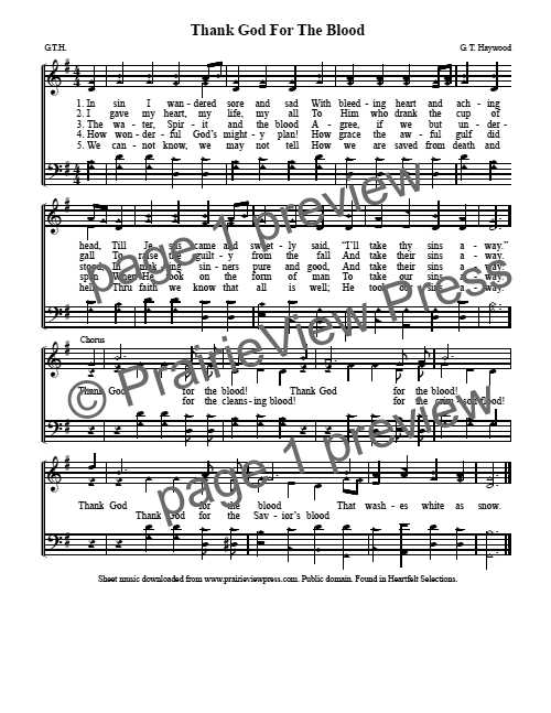 Song: Thank God For The Blood