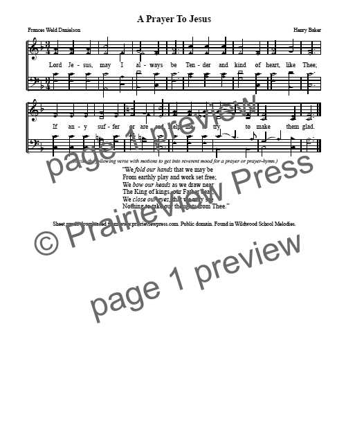 Song: A Prayer To Jesus