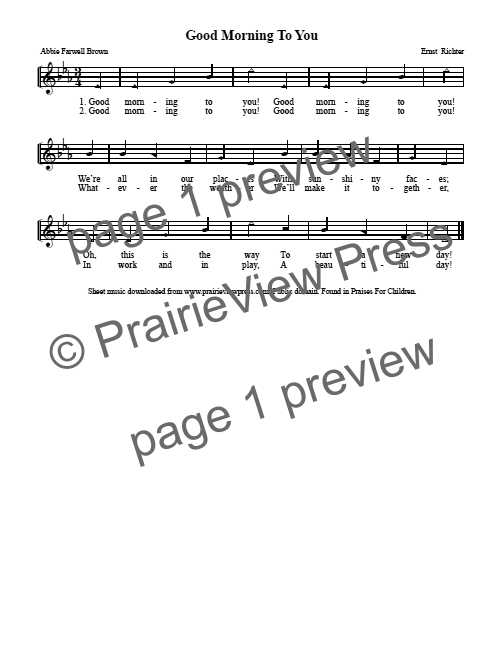 Song: Good Morning To You