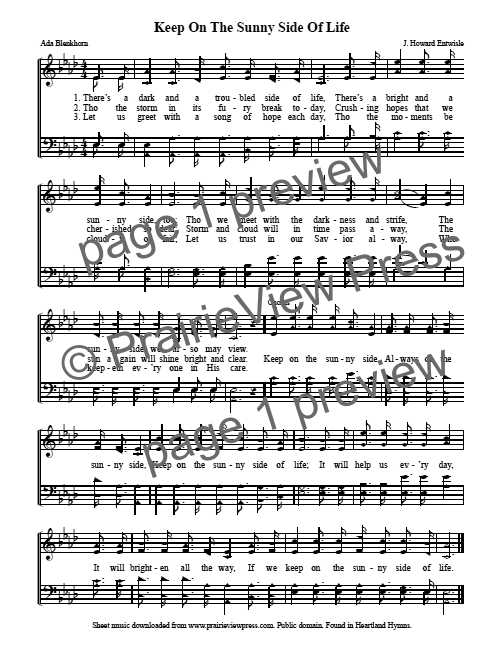 Song: Keep On The Sunny Side Of Life