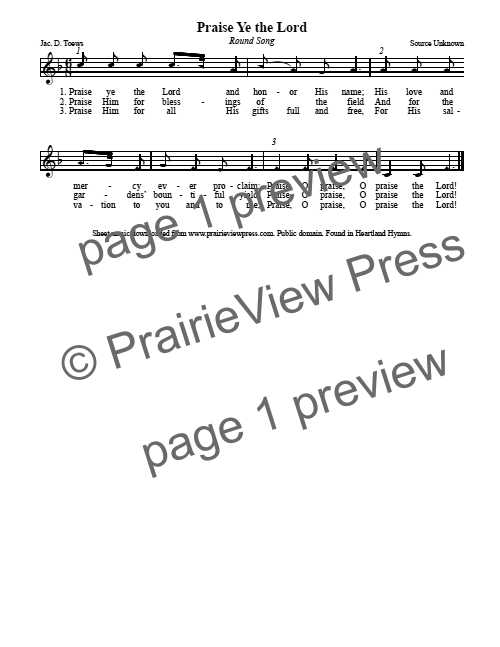 Song: Praise Ye The Lord