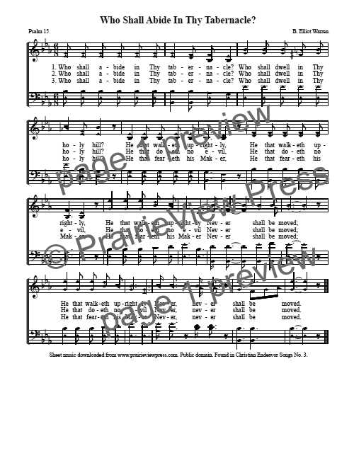 Song: Who Shall Abide in Thy Tabernacle