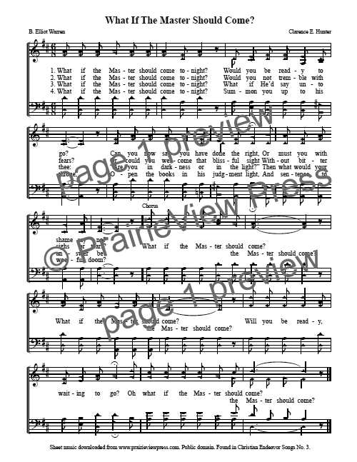 Song: What If the Master Should Come