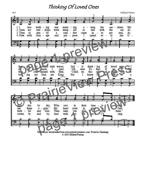 Song: Thinking Of Loved Ones