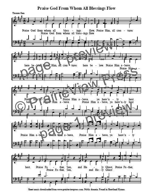 Song: Praise God From Whom All Blessings Flow
