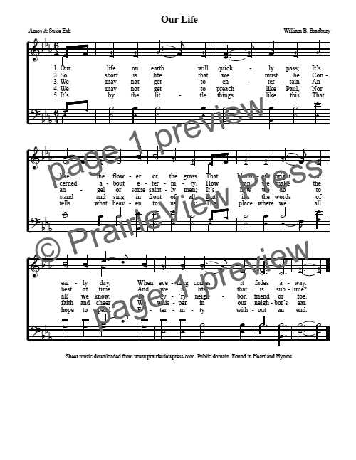 Song: Our Life (Tune Just As I Am)