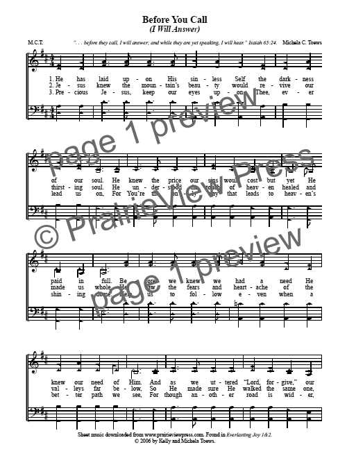 Song: Before You Call (I Will Answer)