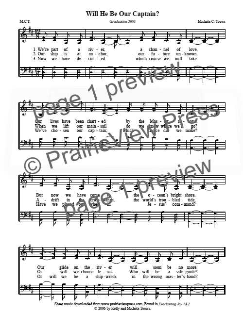 Song: Will He Be Our Captain?