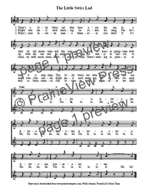 Song: The Little Swiss Lad