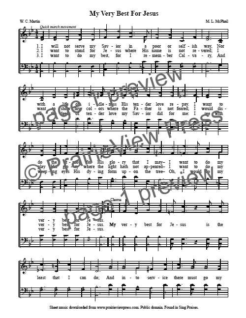 Song: My Very Best For Jesus