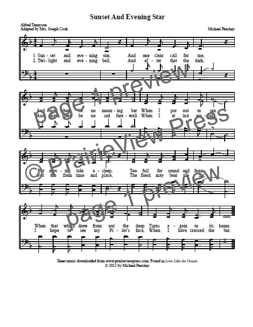 Song: Sunset And Evening Star