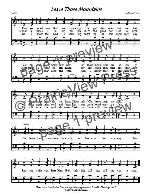 Song: Leave those Mountains