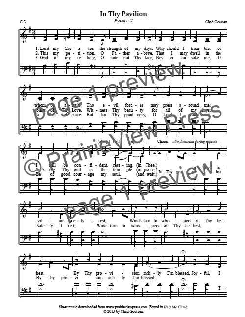 Song: In Thy Pavilion